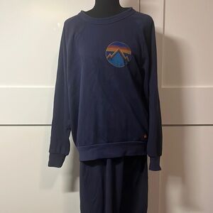 Aviator Nation Dark Blue Sweatshirt and Sweat Pants set Women’s Medium